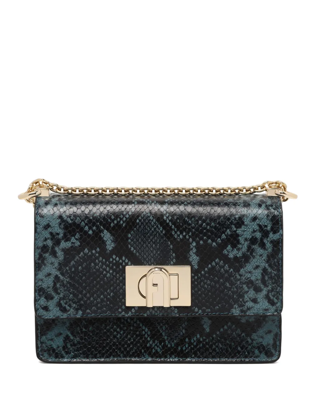 Furla snake-print shoulder bag - Nero