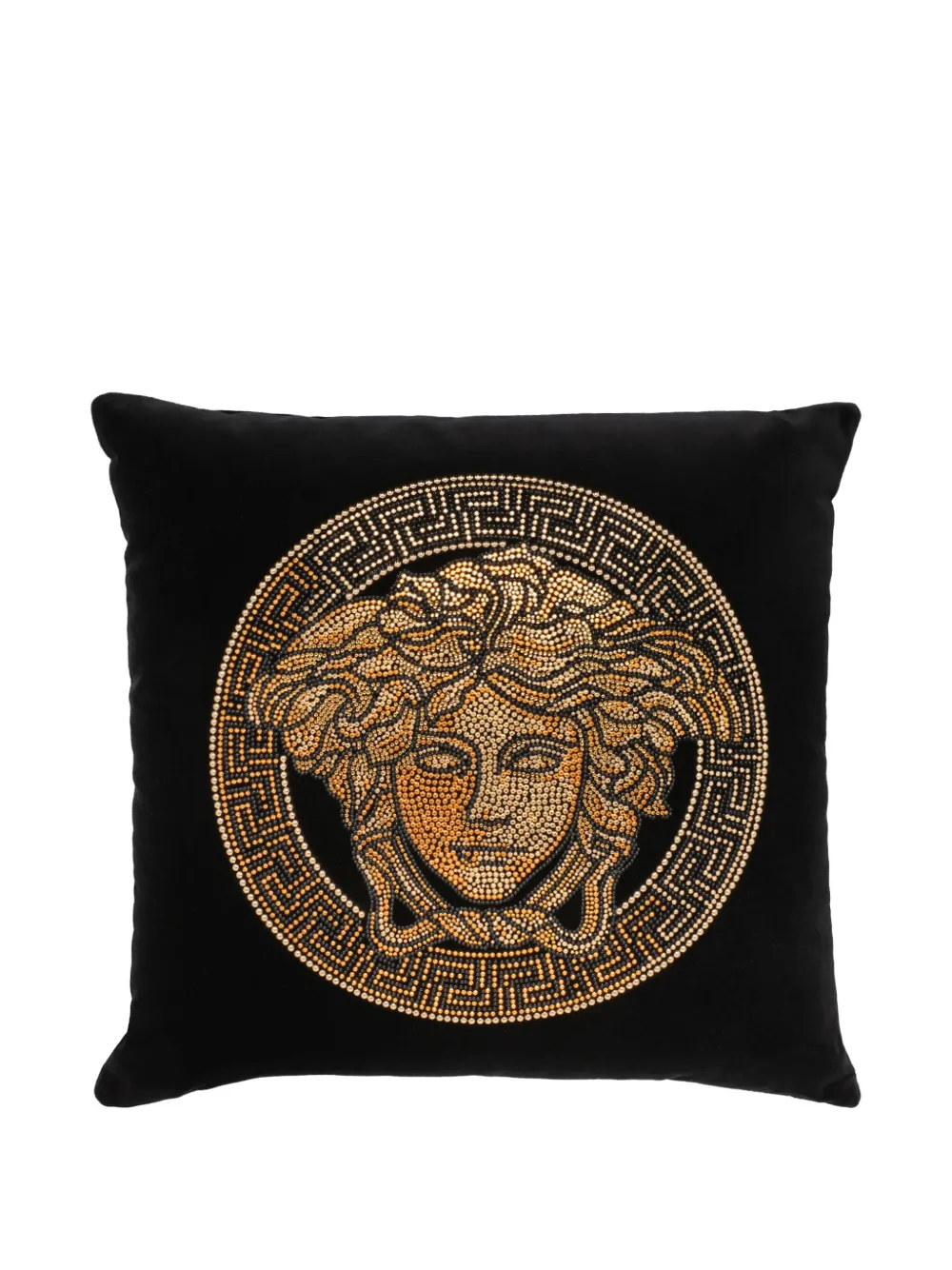 Versace Home beaded medusa cushion - Nero
