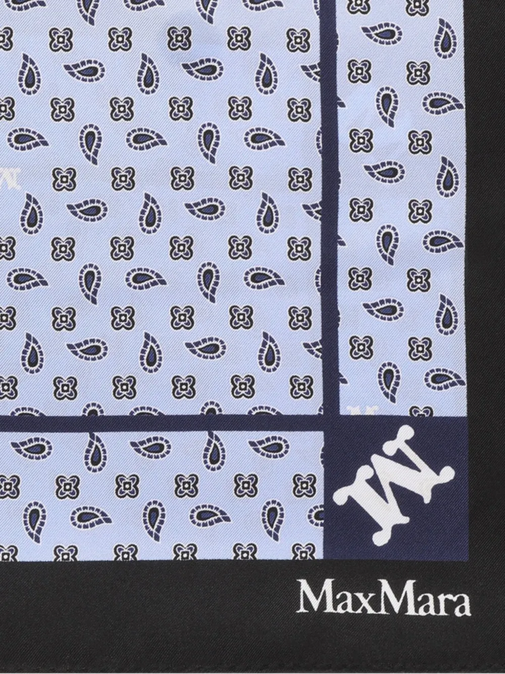  Max Mara Printed Silk Scarf - Blue 