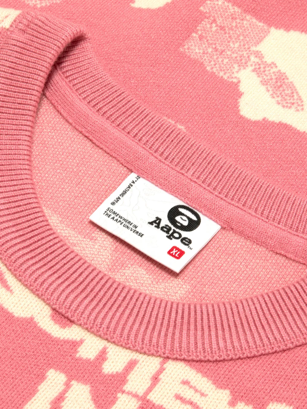 AAPE BY *A BATHING APE Trui met ronde hals en logo Roze