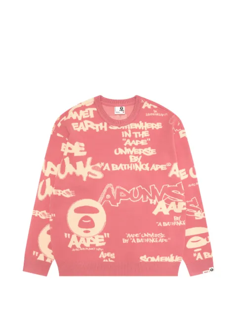 AAPE BY *A BATHING APE® suéter con cuello redondo y logo