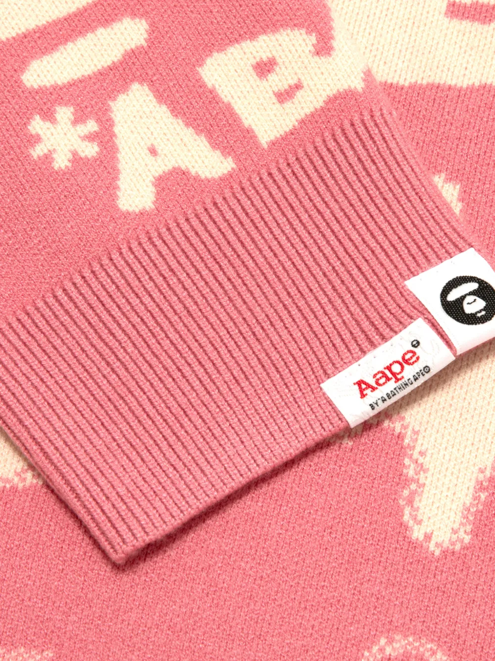 AAPE BY *A BATHING APE Trui met ronde hals en logo Roze