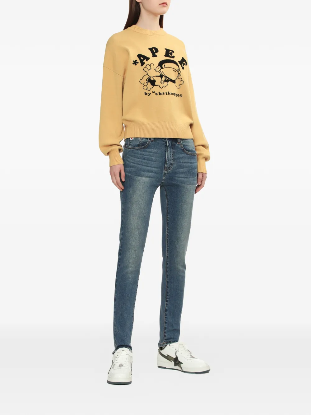  Apee™ By *a Bathing Ape® Graphic Sweater - Yellow 