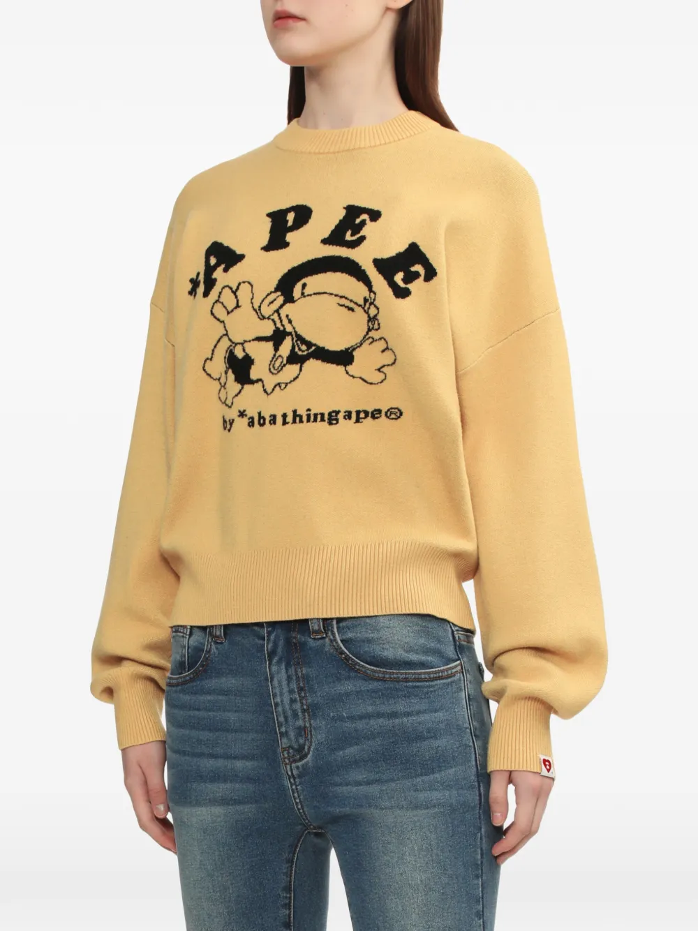  Apee™ By *a Bathing Ape® Graphic Sweater - Yellow 