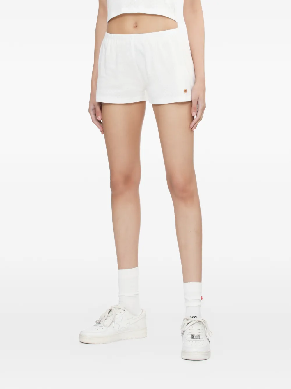  Apee™ By *a Bathing Ape® Logo-detail Shorts - White 