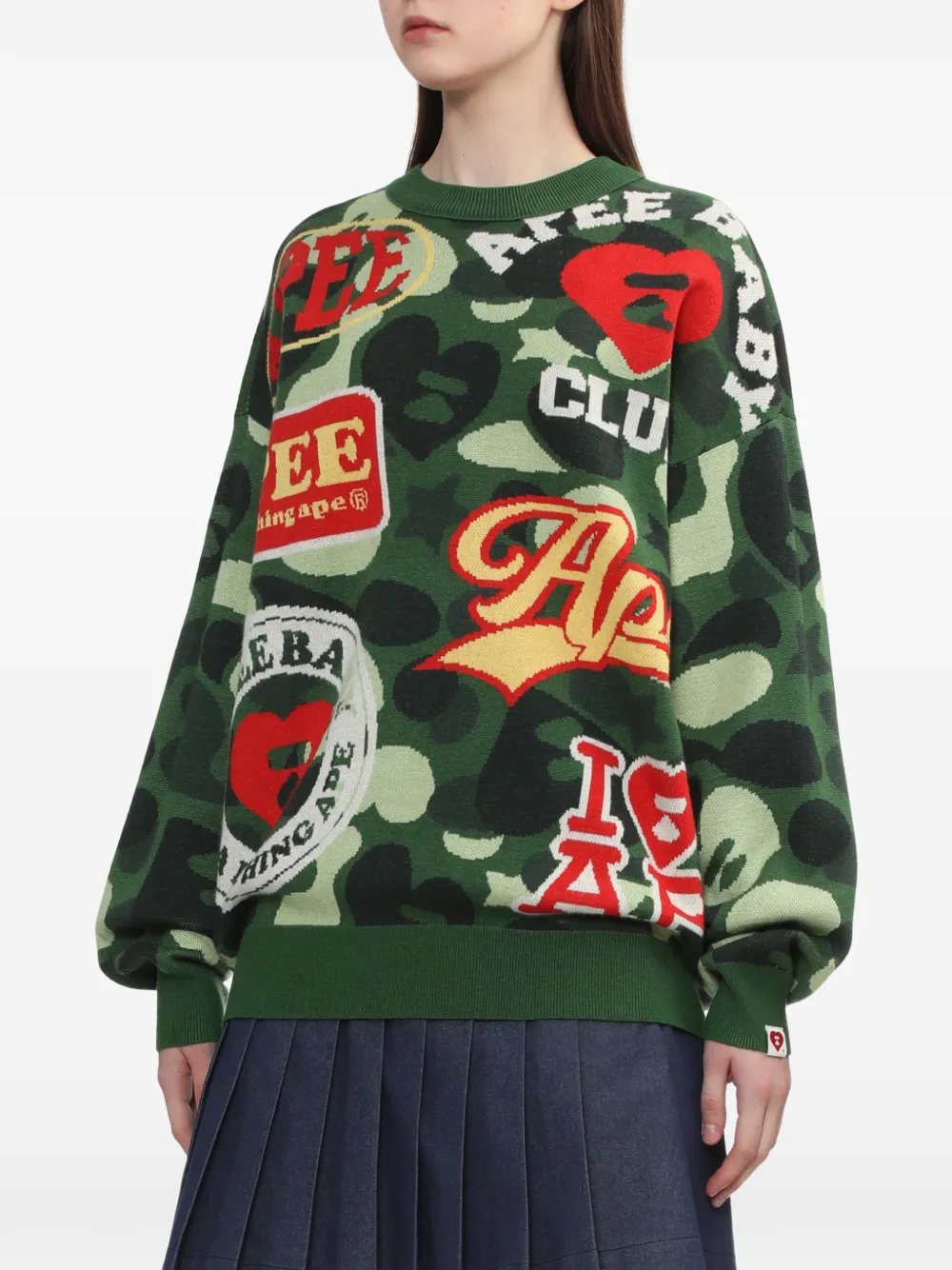  Apee™ By *a Bathing Ape® Camouflage Sweater - Green 