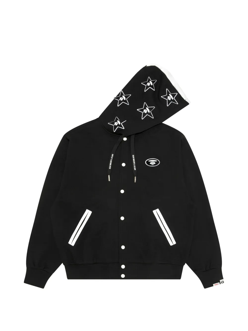 AAPE BY *A BATHING APE® logo-lettering hooded jacket - Nero
