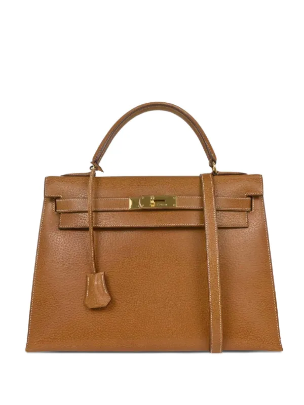 Hermès Pre-owned 1994 Pigskin Kelly 32 Sellier Handbag in Brown