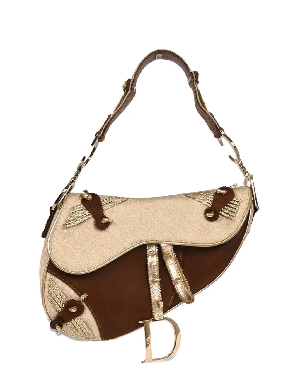 Christian Dior Pre-Owned 2003 applique leather saddle handbag - Toni neutri