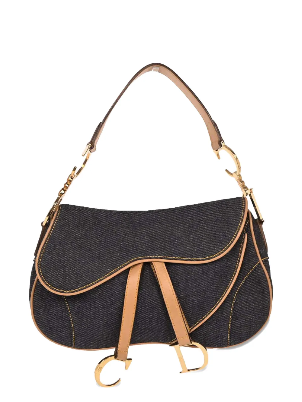 Christian Dior Pre-Owned 2002 denim saddle handbag - Nero