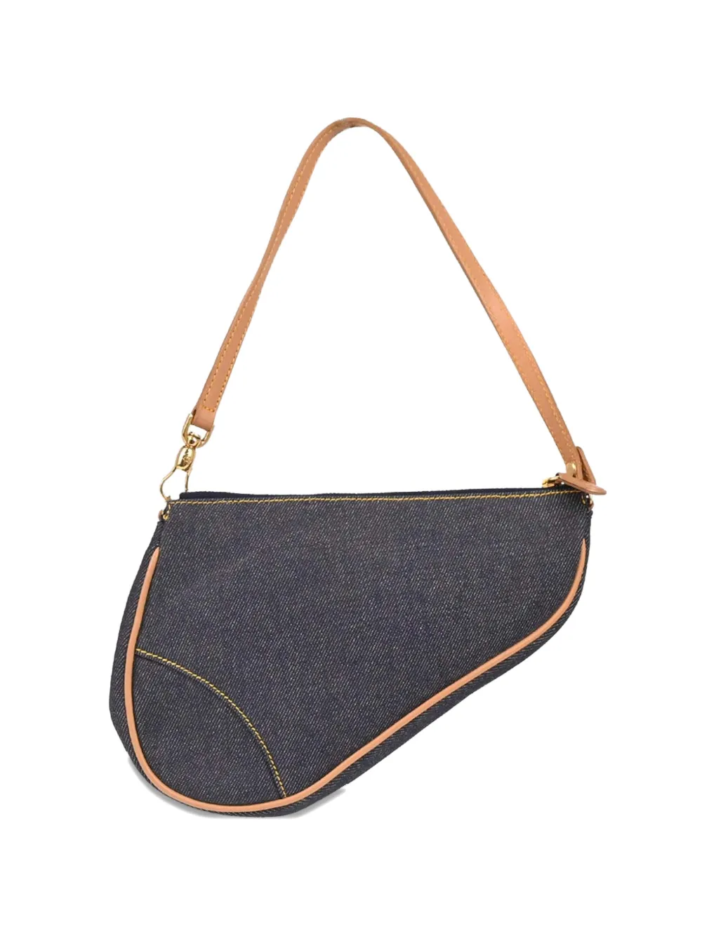 Christian Dior Pre-Owned 1991 denim saddle handbag - Blu
