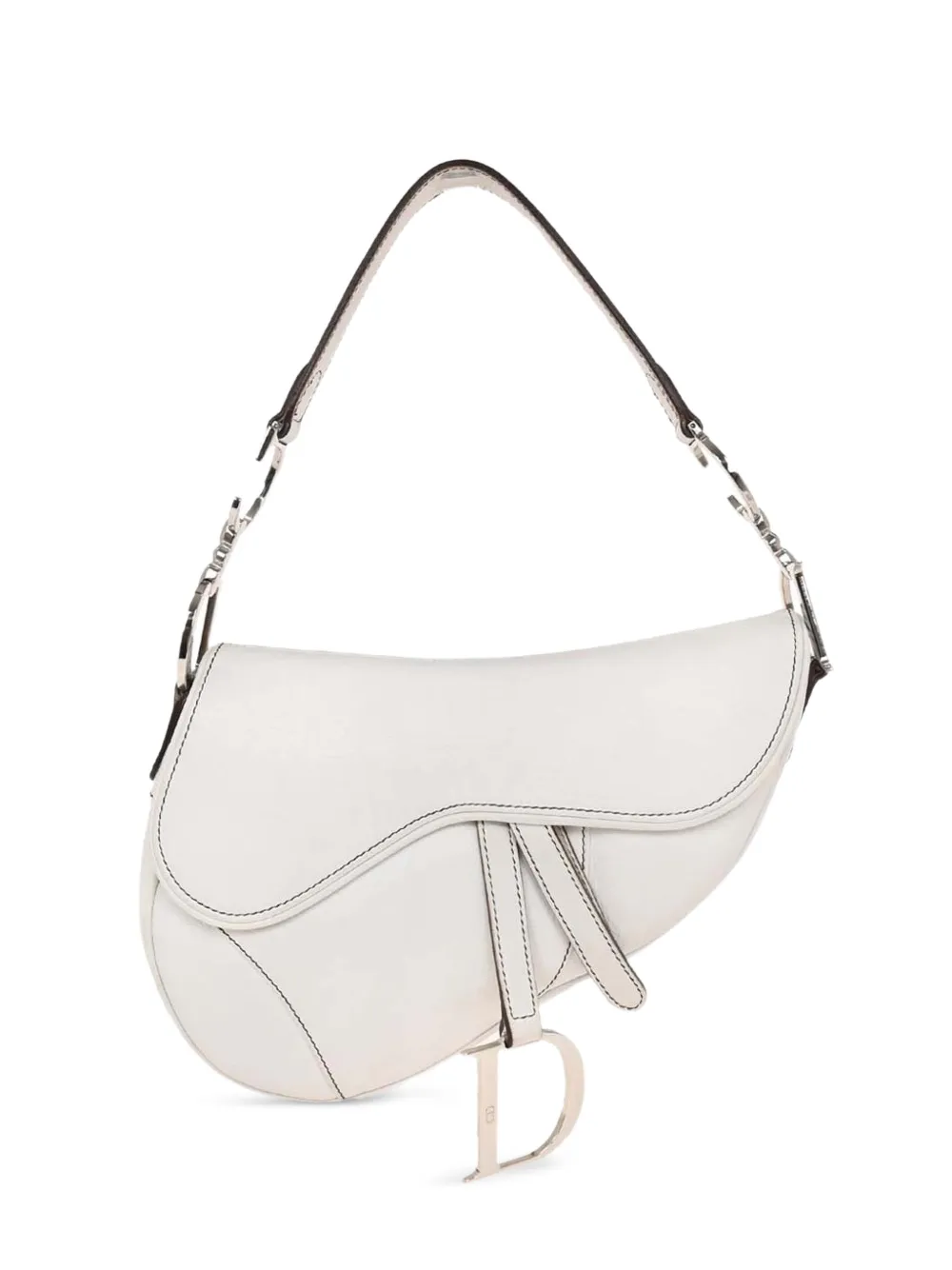 Christian Dior Pre-Owned 2002 leather saddle handbag - Bianco
