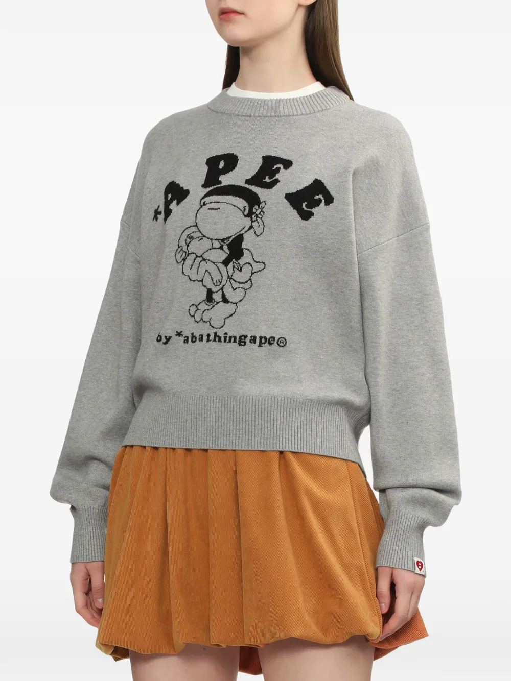  Apee™ By *a Bathing Ape® Crew-neck Sweater - Grey 