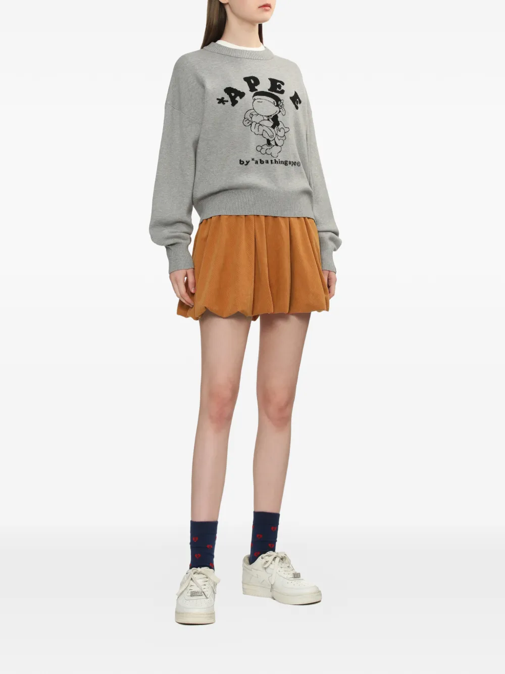  Apee™ By *a Bathing Ape® Crew-neck Sweater - Grey 
