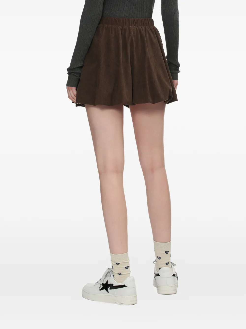 APEE™ by *A BATHING APE Ribfluwelen flared rok Bruin
