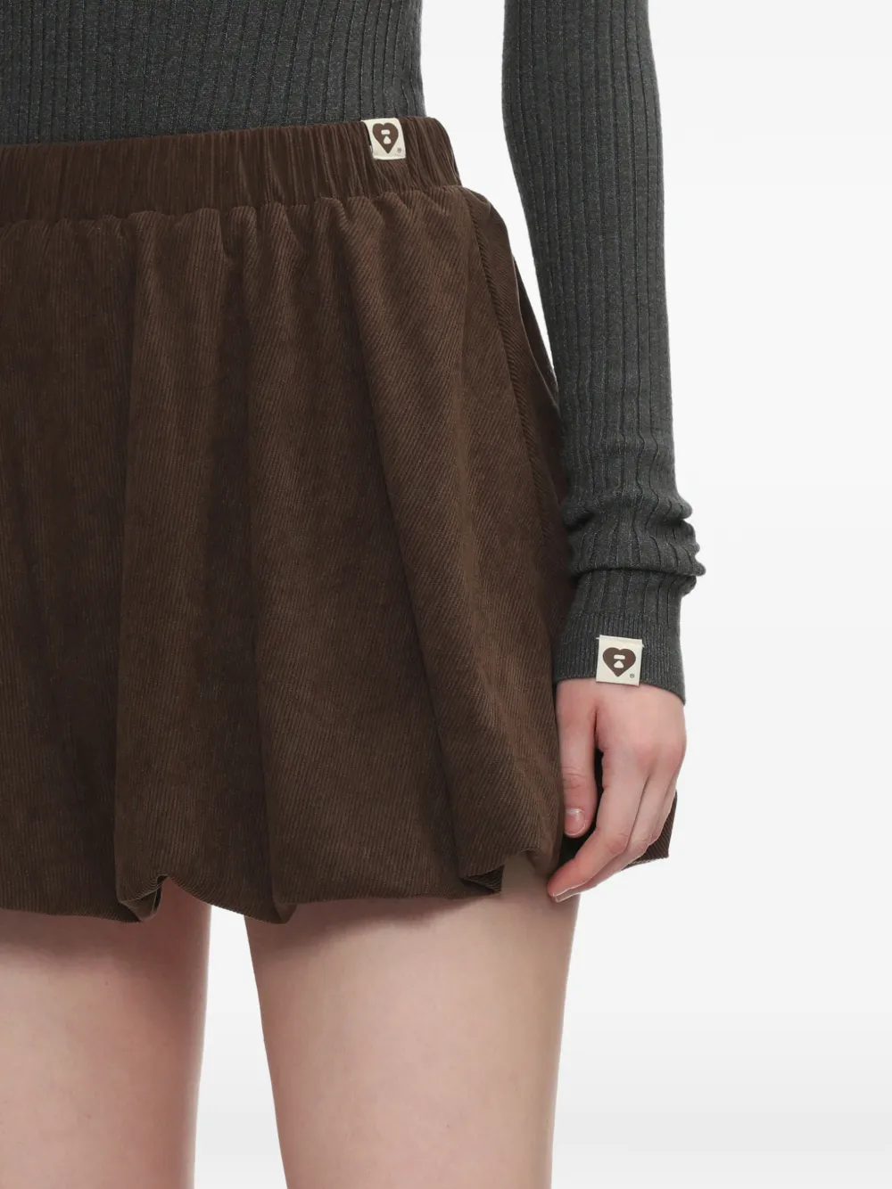 APEE™ by *A BATHING APE Ribfluwelen flared rok Bruin