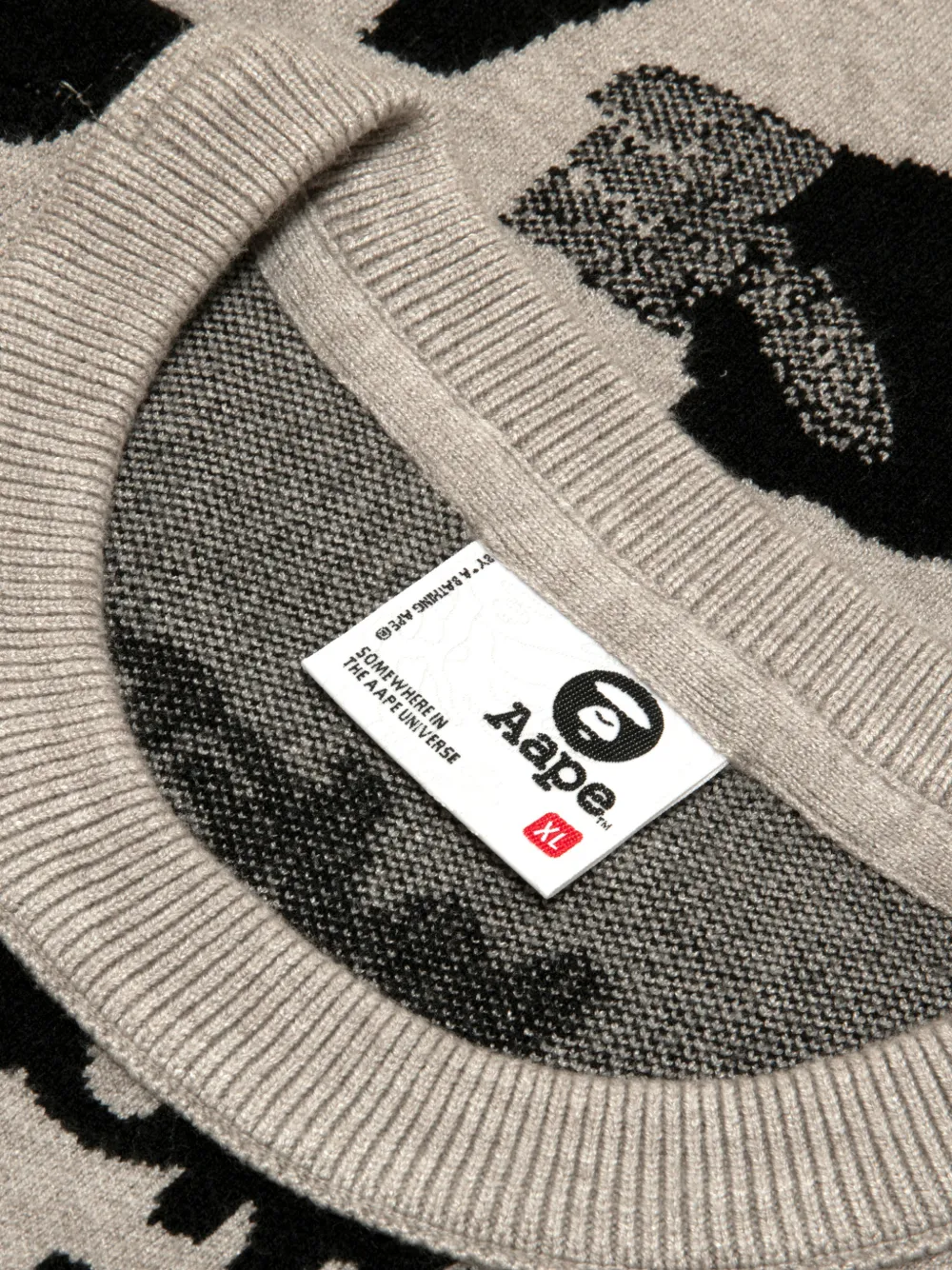  Aape By *a Bathing Ape® Logo Crew-neck Sweater - Neutrals 