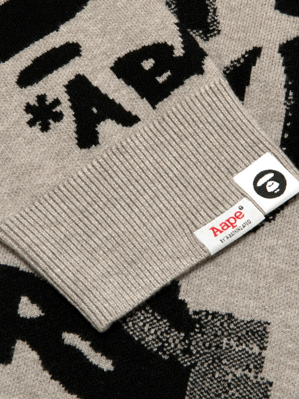 AAPE BY *A BATHING APE Trui met ronde hals en logo Beige