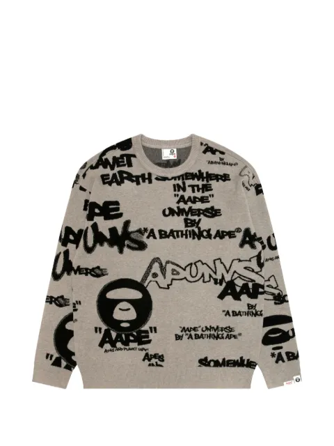 AAPE BY *A BATHING APE® logo crew-neck sweater