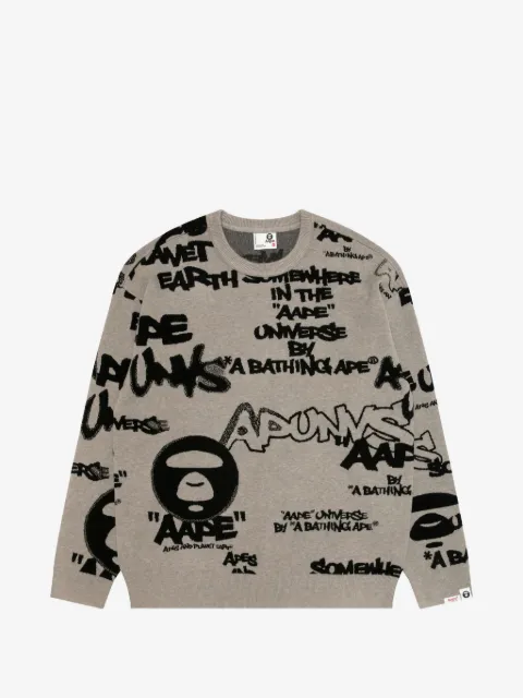 AAPE BY *A BATHING APE® tröja med rundad hals och logotyp