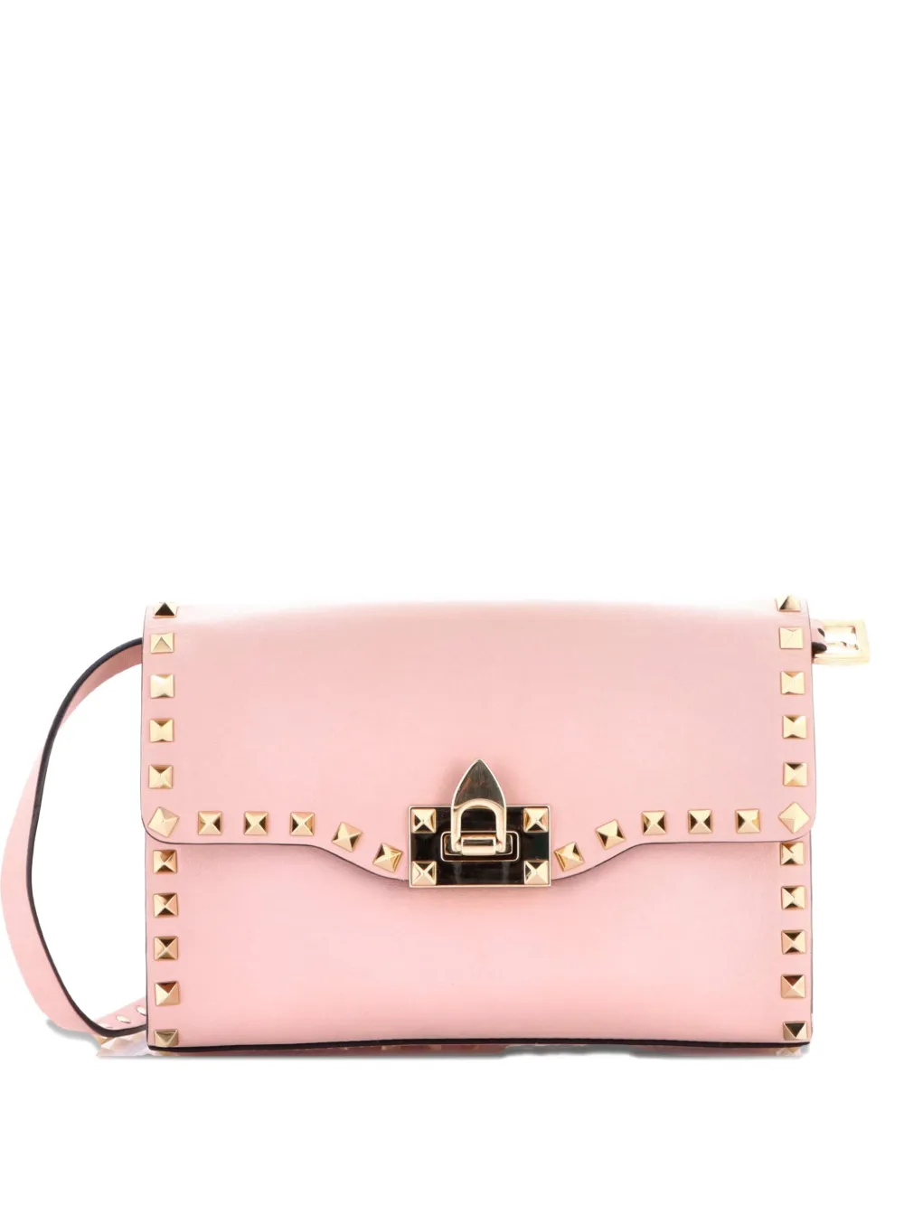 Valentino Garavani Pre-Owned Borsa a tracolla Rockstud Flip Lock media in pelle con battente - Rosa