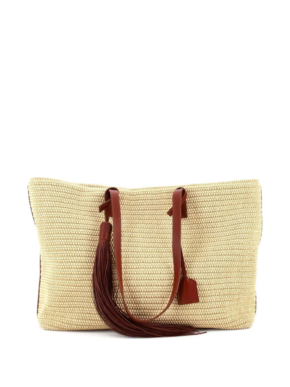 Saint Laurent Pre-Owned Shopper Woven Raffia East West tote bag - Toni neutri