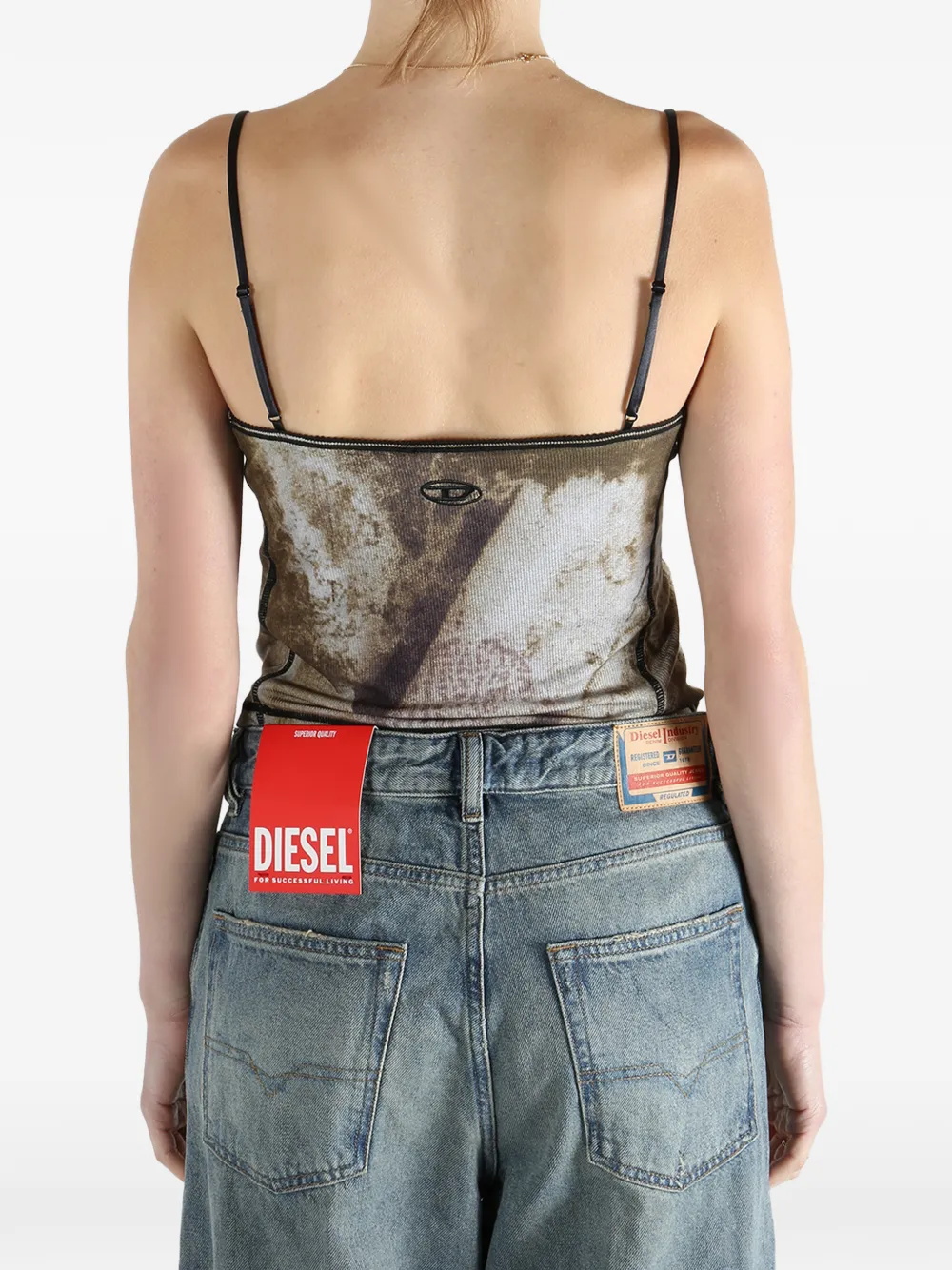 Diesel Top met grafische print Bruin