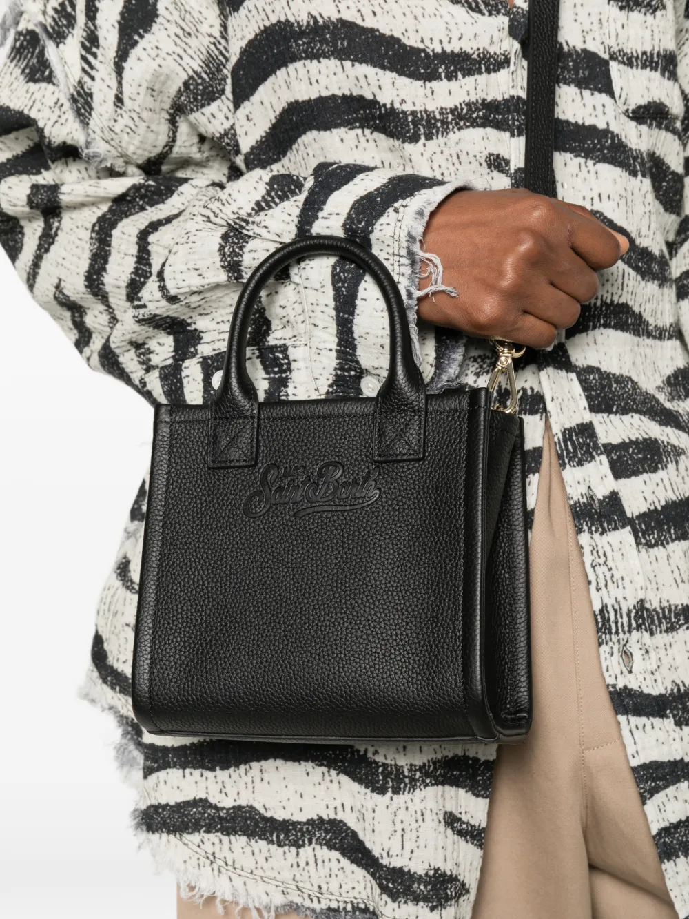 MC2 Saint Barth Vanity mini-shopper met logo-reliëf Zwart