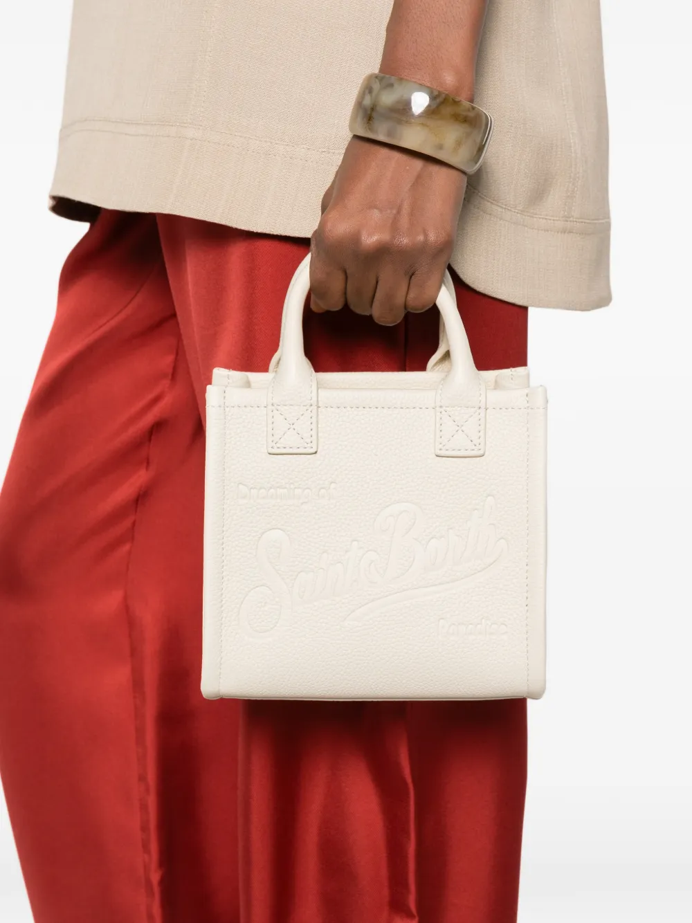 MC2 Saint Barth Vanity shopper met logo-reliëf Wit