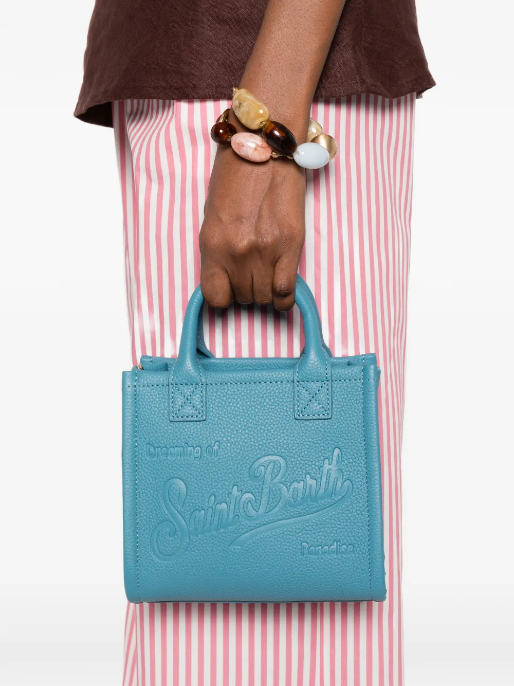 MC2 Saint Barth Vanity shopper met logo-reliëf Blauw