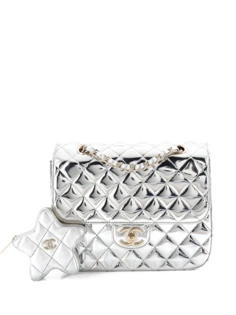 CHANEL Pre-Owned Hollywood Boulevard with Star Coin Purse Quilted Metallic Leather backpack