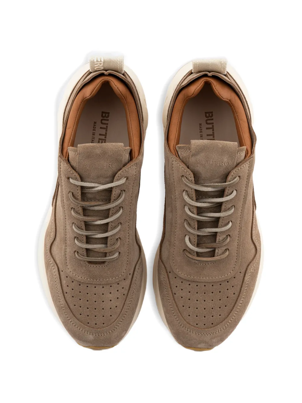 Buttero round-toe perforated sneakers Bruin