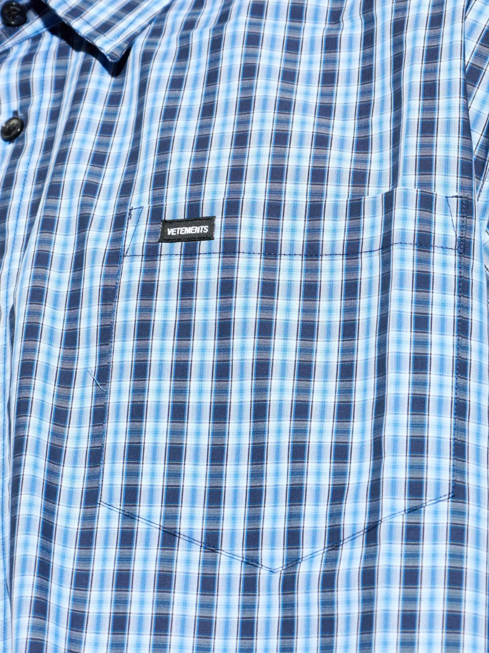 VETEMENTS Geruit overhemd met borstzak Blauw