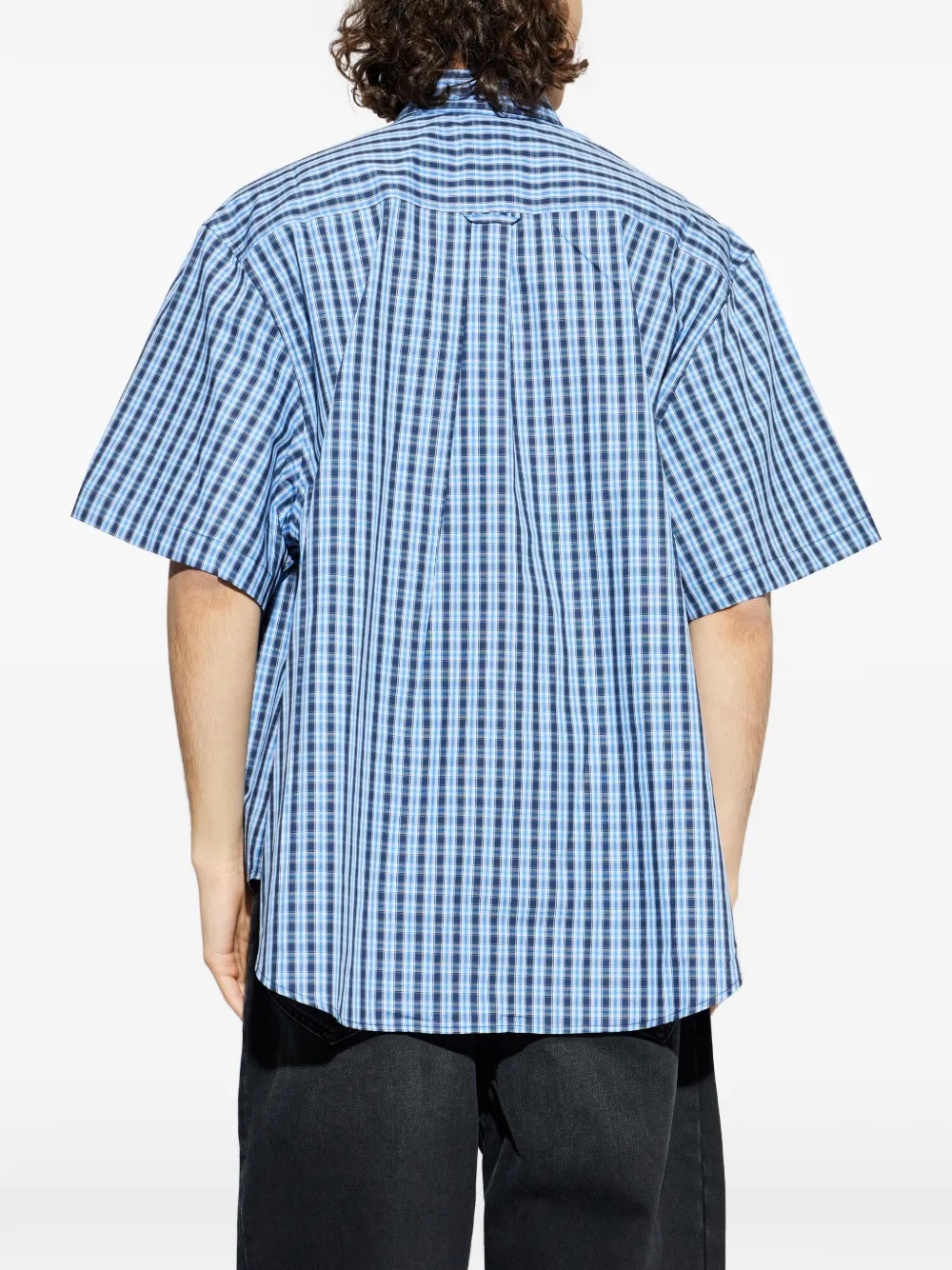 VETEMENTS Geruit overhemd met borstzak Blauw