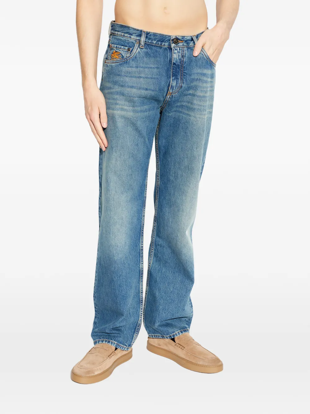  Etro Logo-appliqué Jeans - Blue 
