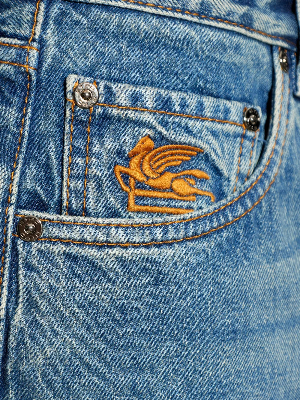 ETRO Jeans met logo-applicatie Blauw