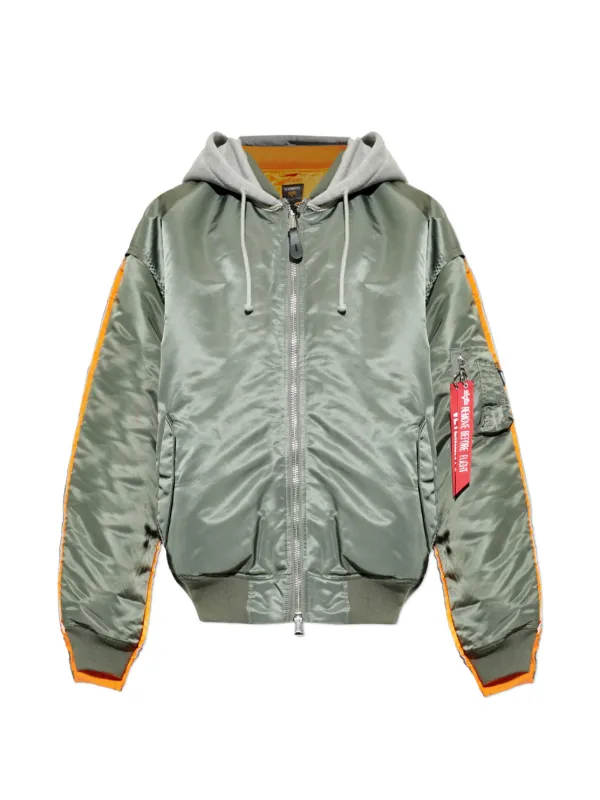 VETEMENTS x Alpha Industries Hooded Bomber Jacket | Green | FARFETCH