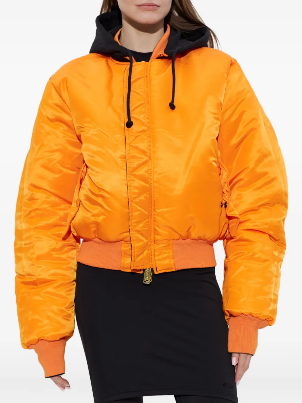 VETEMENTS Hooded Bomber Jacket | Black | FARFETCH IN