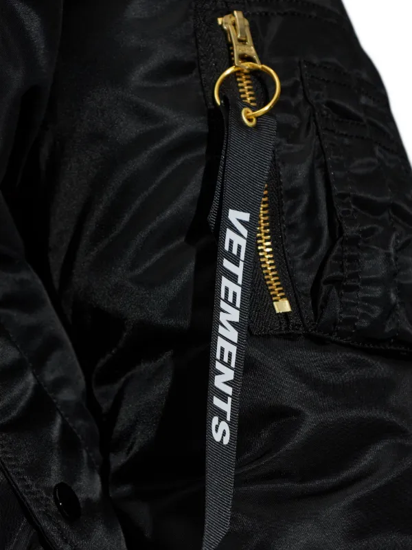 VETEMENTS Hooded Bomber Jacket | Black | FARFETCH