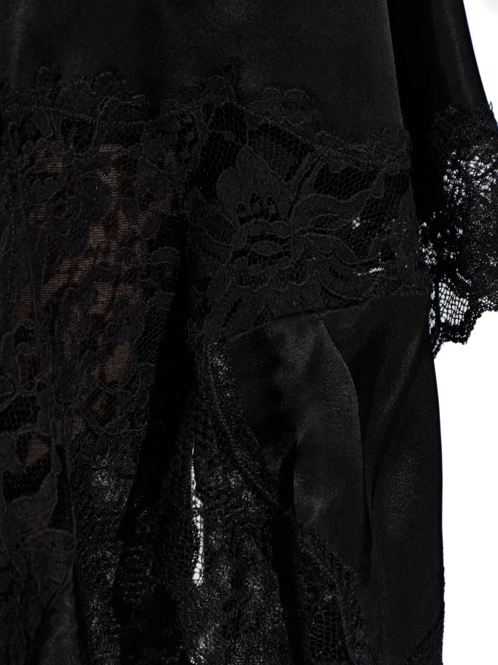 VETEMENTS Blouse met afwerking van kant Zwart