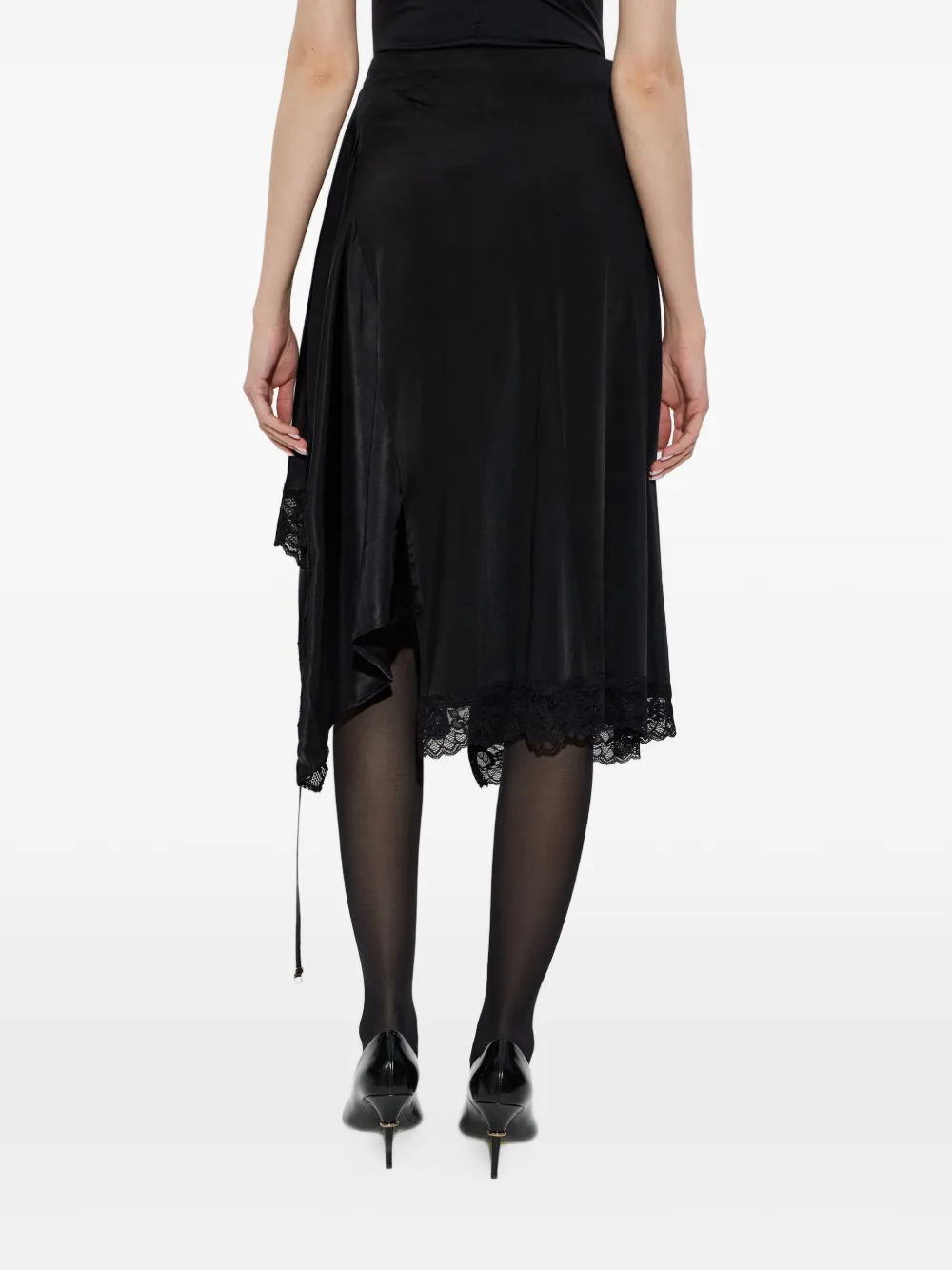 VETEMENTS Blouse met afwerking van kant Zwart