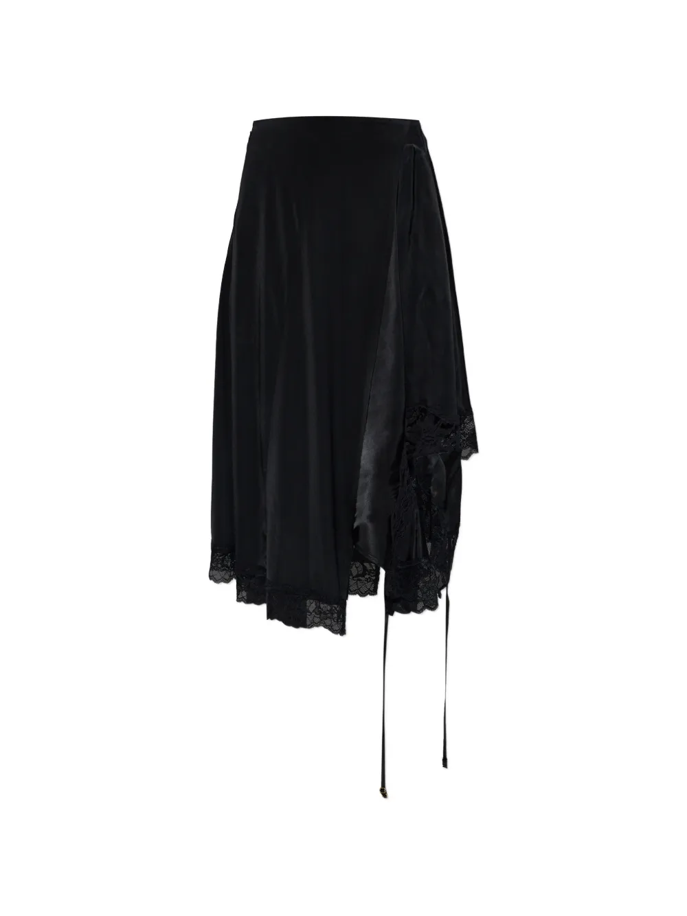 VETEMENTS lace-trim asymmetric skirt - Nero