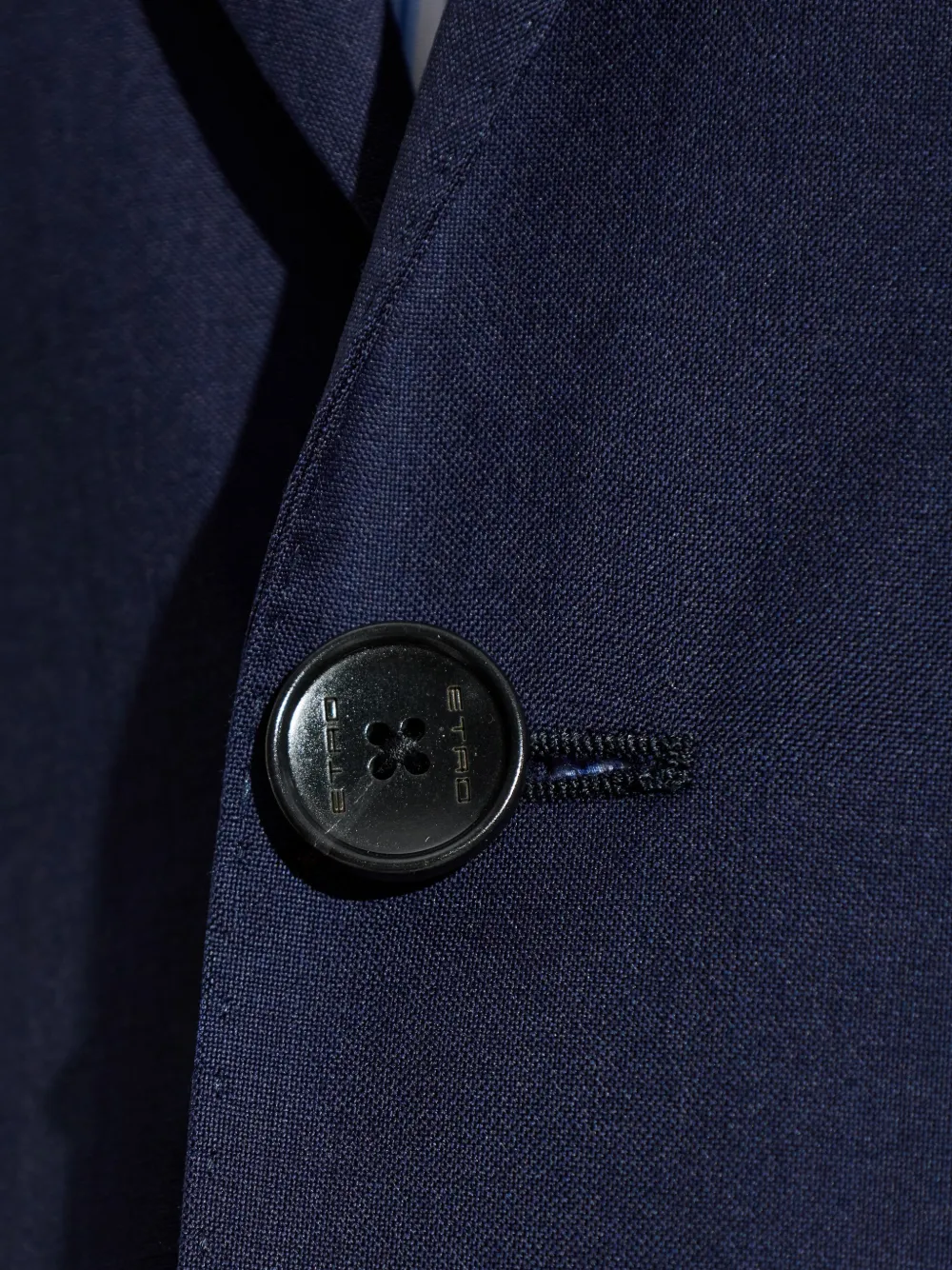 ETRO Wollen pak met enkele rij knopen Blauw