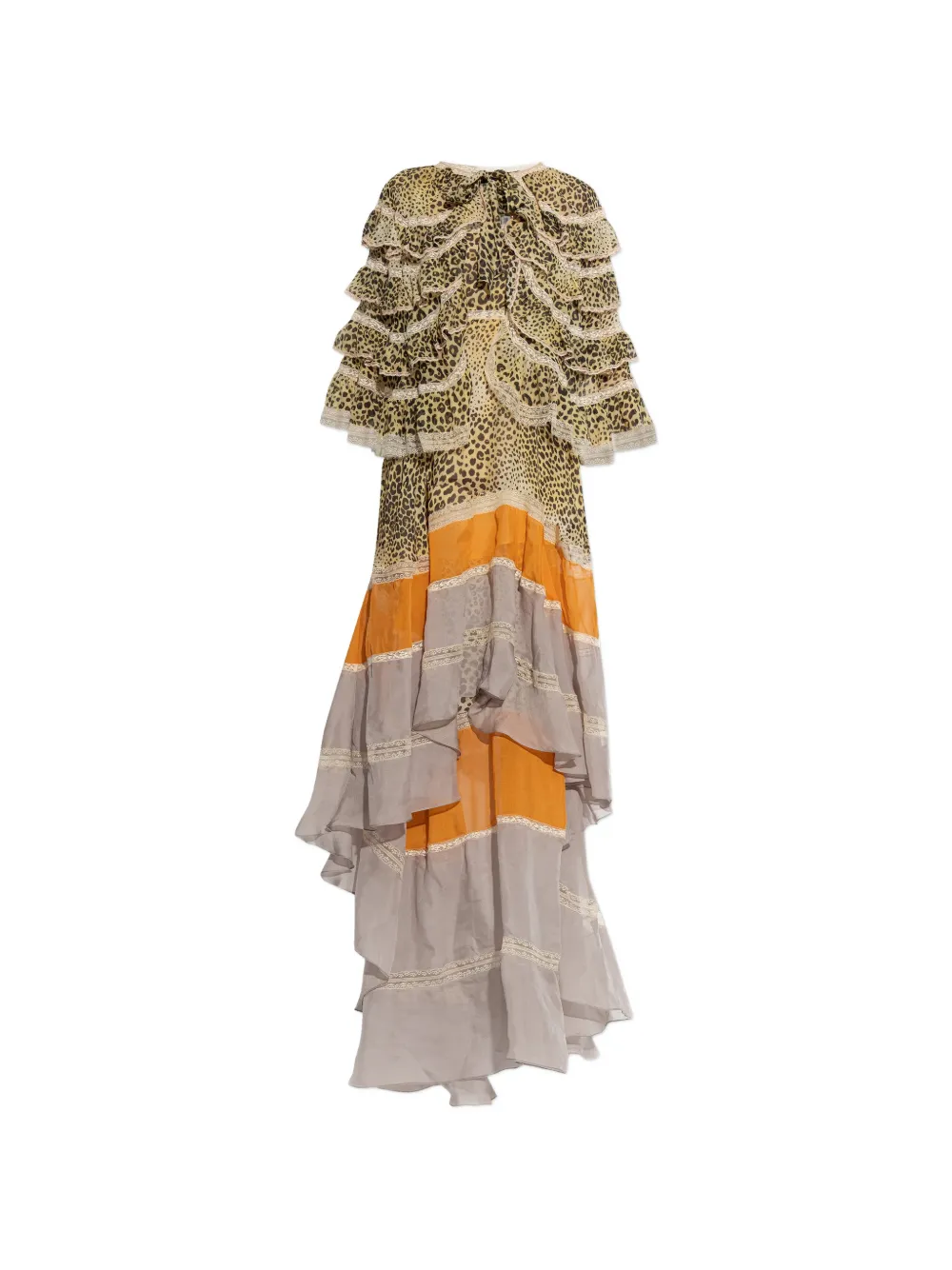 ETRO ruffled leopard-print maxi dress - Marrone