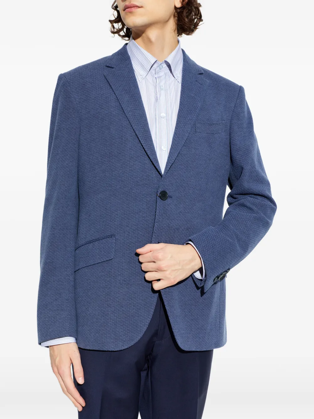 ETRO Blazer met enkele rij knopen en textuur Blauw