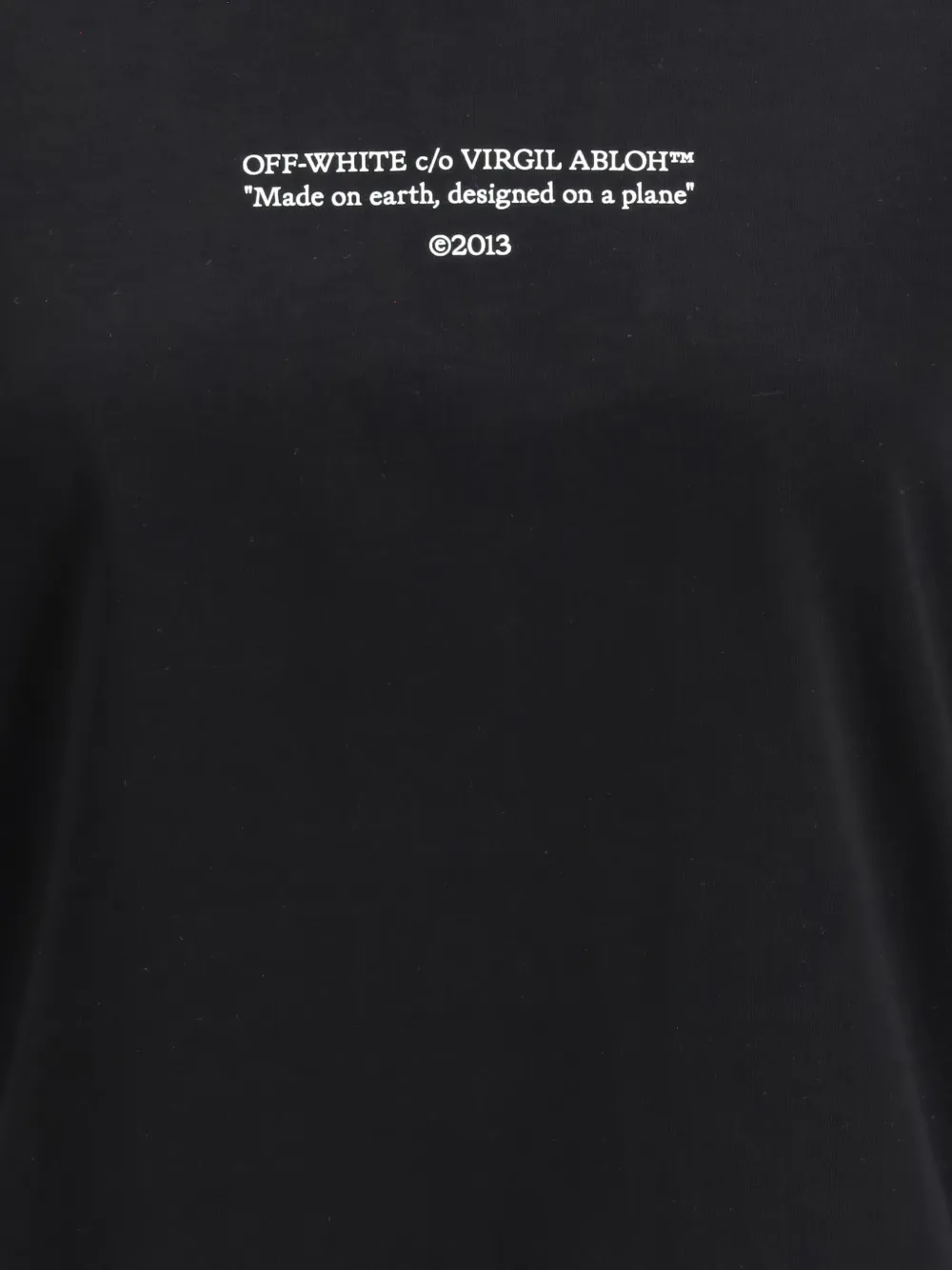 Off-White T-shirt met ronde hals Zwart