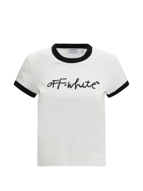 Off-White T-shirt med broderi