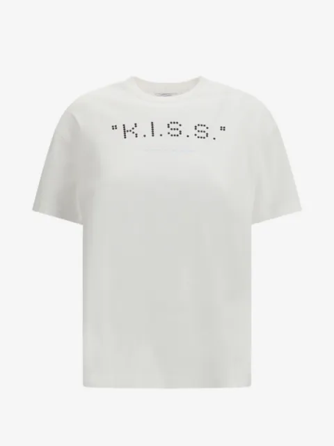Off-White playera con cuello redondo