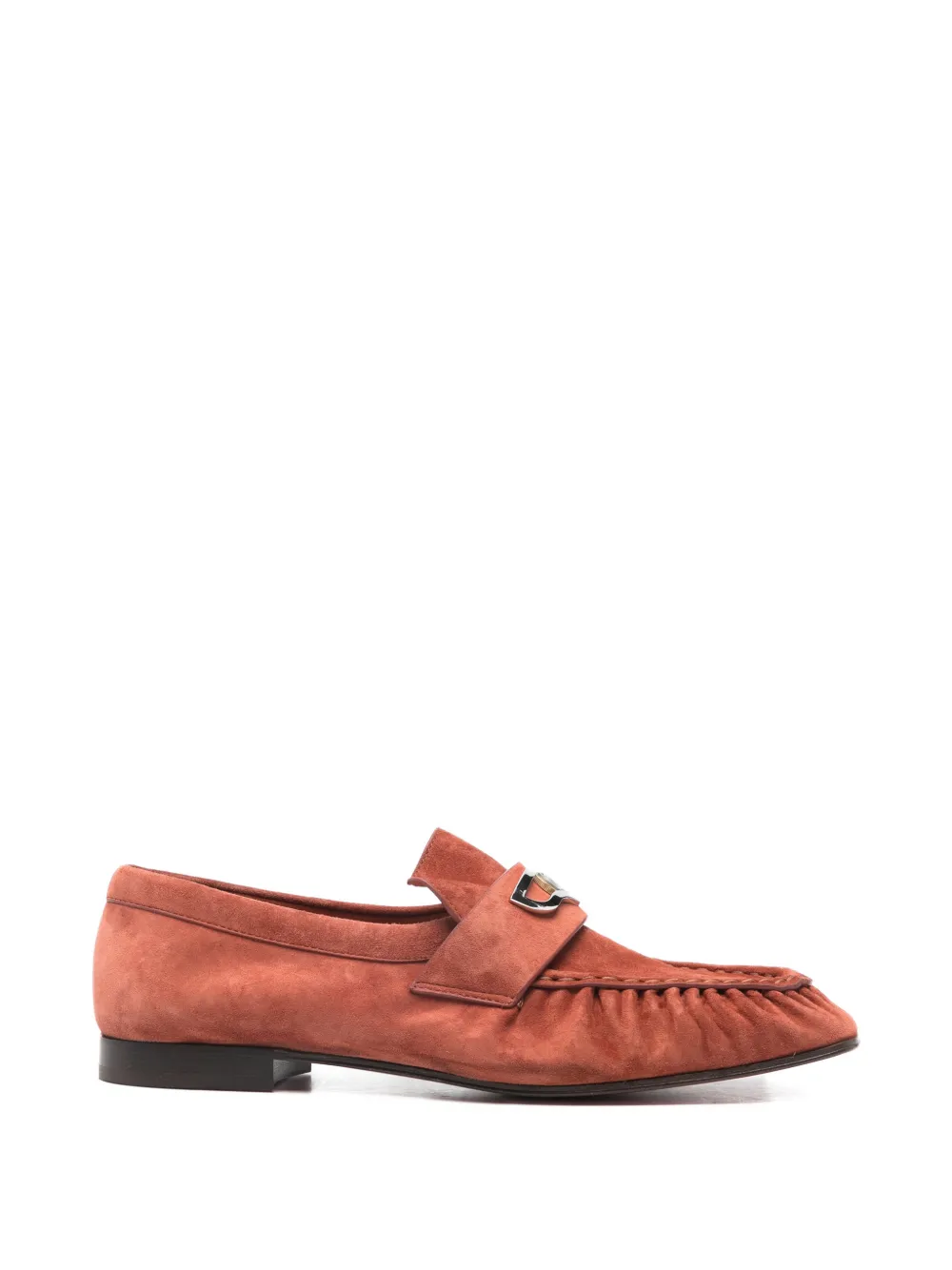 metallic-hardware loafers