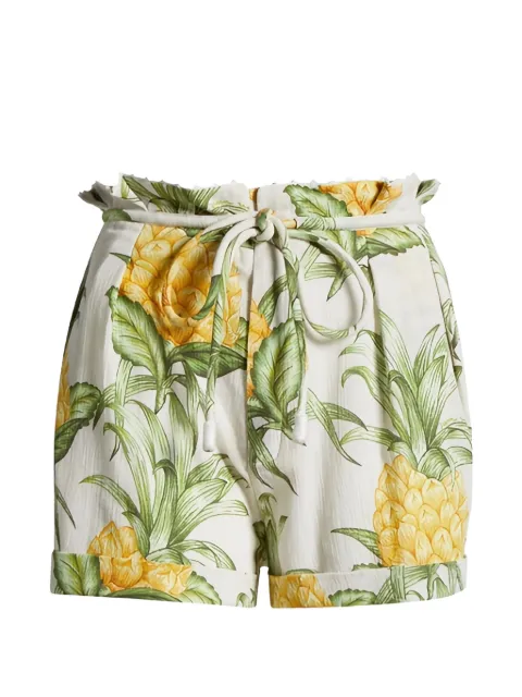 FARM Rio pineapple-print ruffled shorts